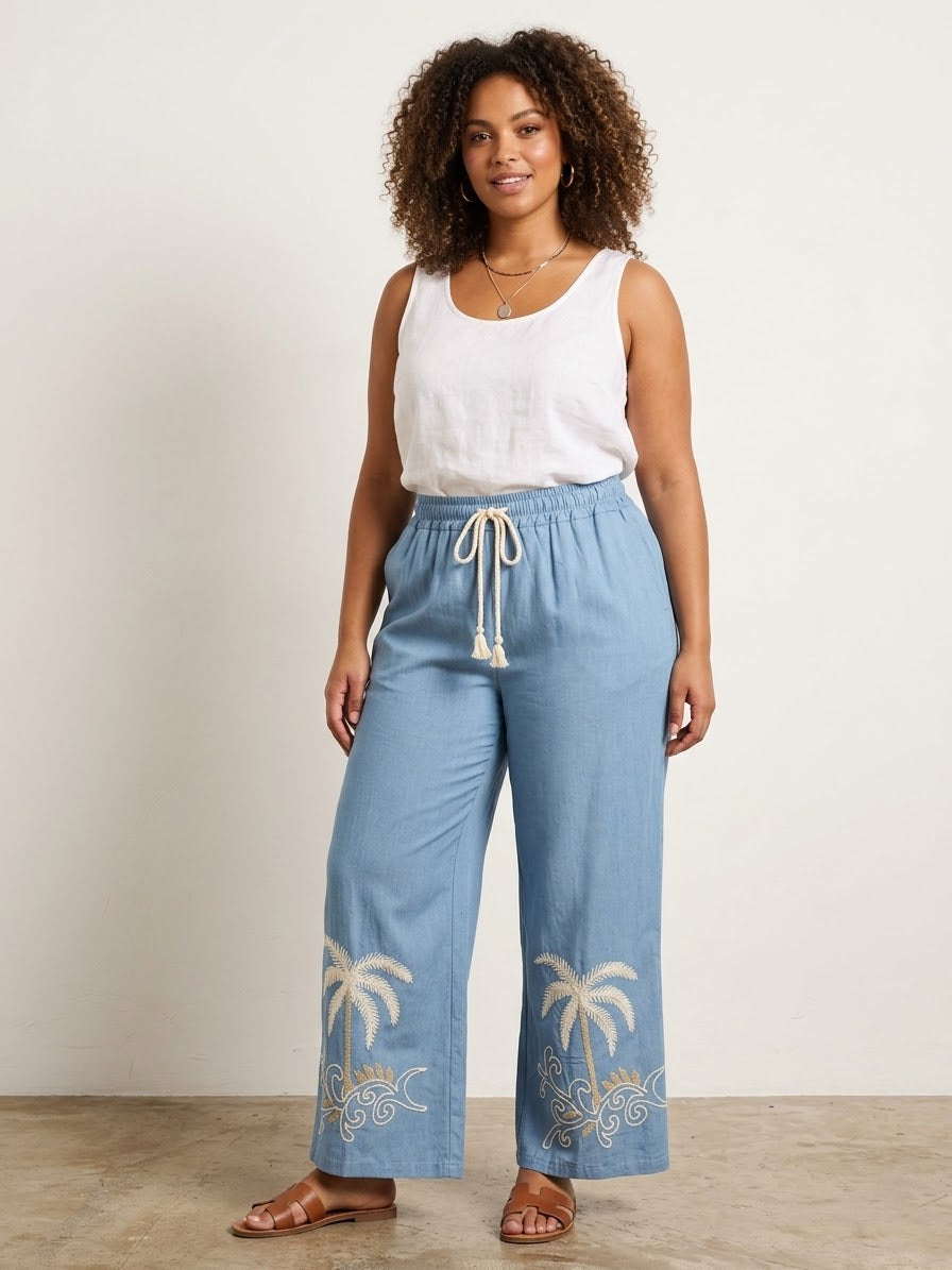 Pantalón palmera claro