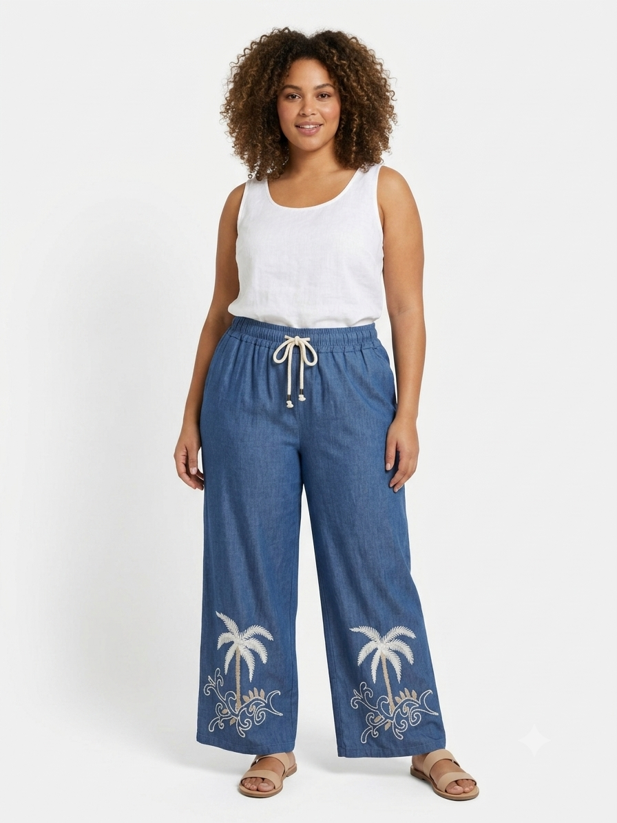 Pantalón Palmera Oscuro