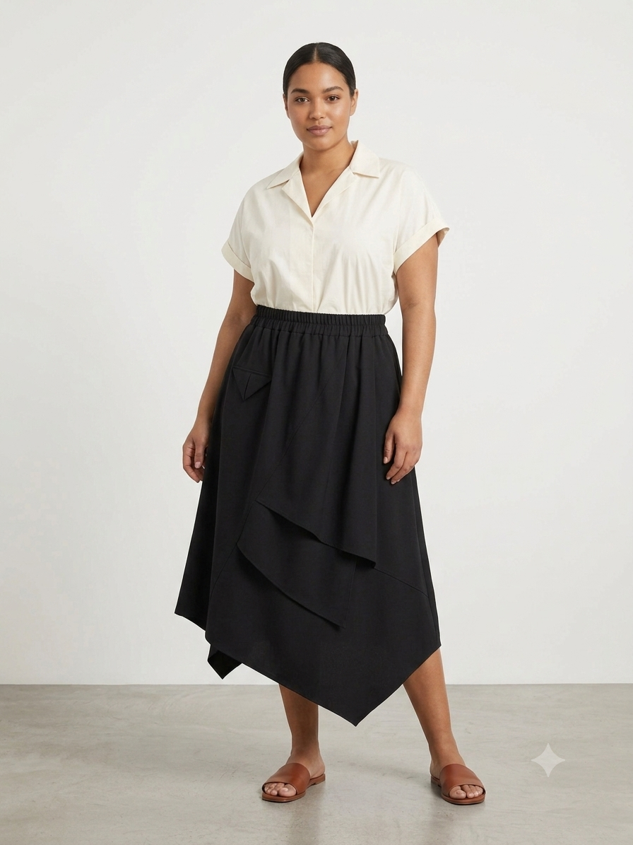 Falda Berta en Negro