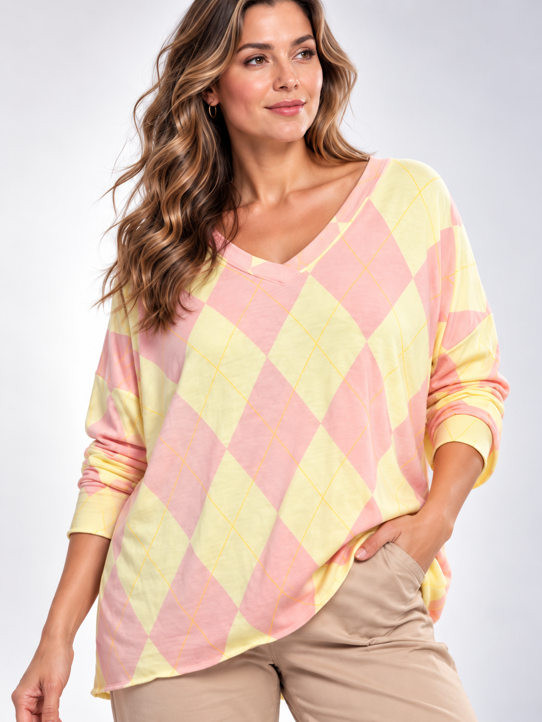 Camiseta Rombos Salmon