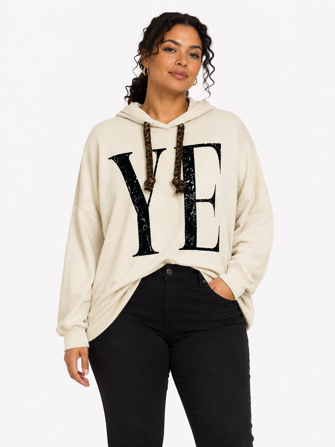 Sudadera YE en Beis