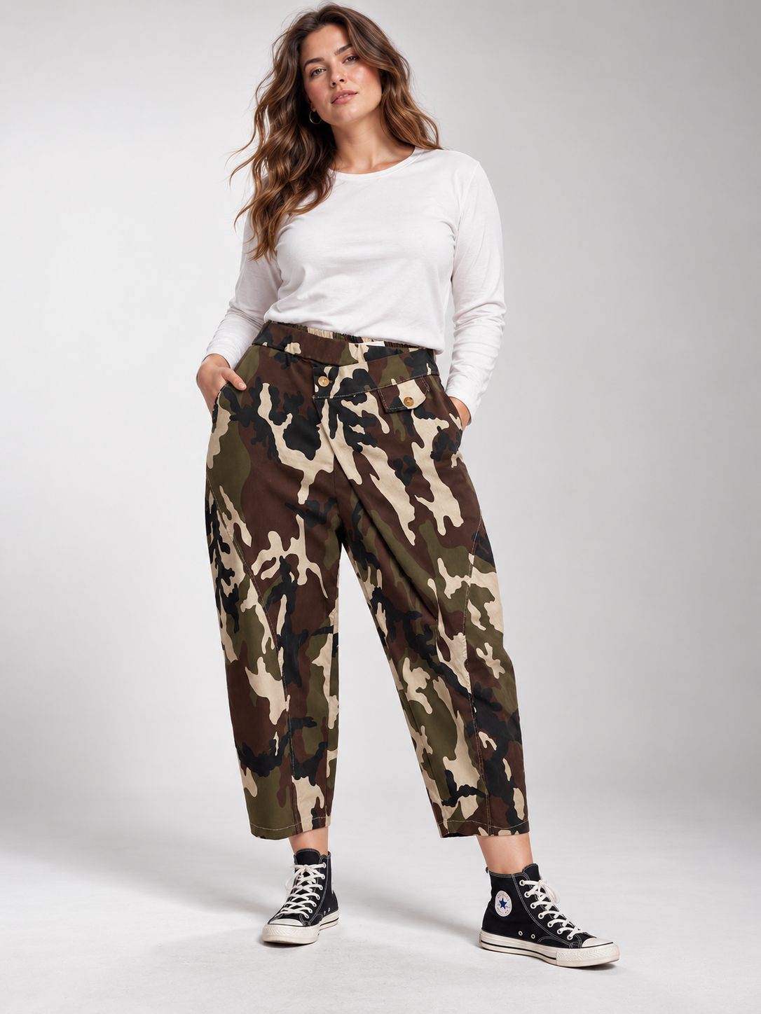 Pantalón camuflaje Ania en Beis