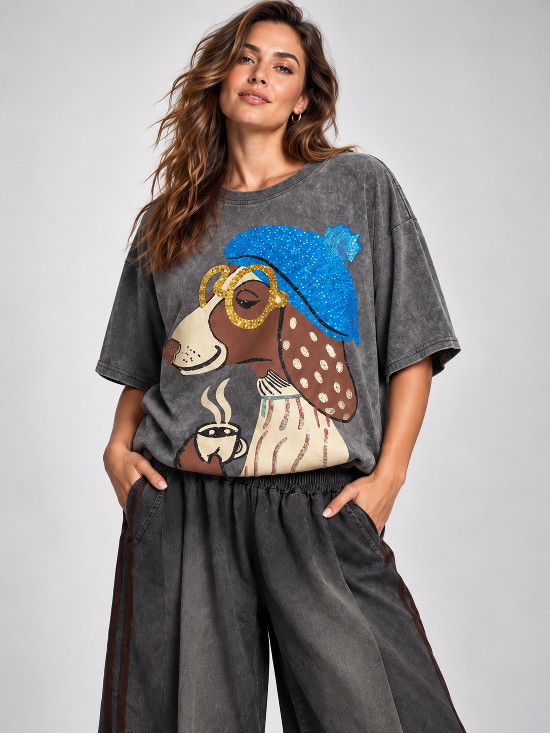 Camiseta Dog Lover en gris