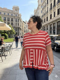 Camiseta Mrisa de rayas en Salmón
