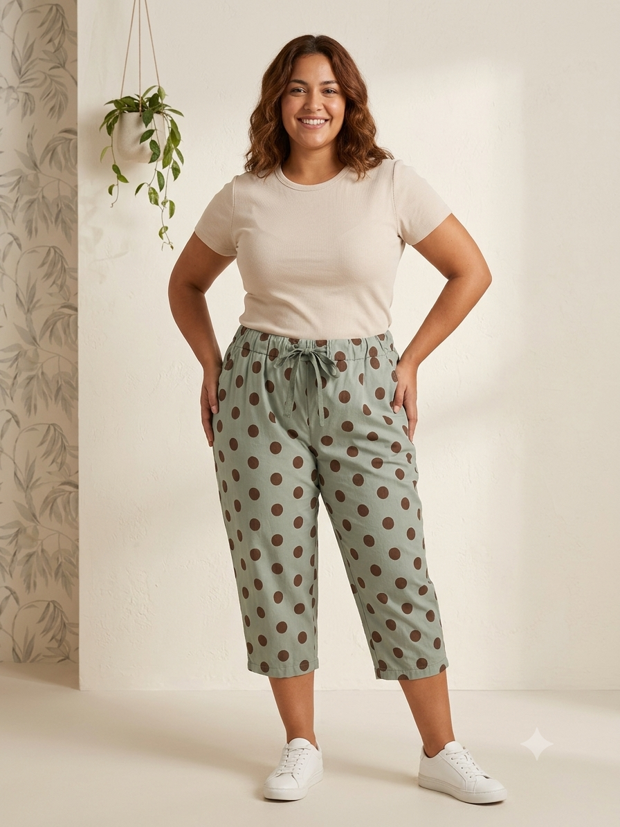 Pantalón pirata en verde