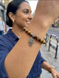 Pulsera de Ojo de Tigre y Mano de Fátima