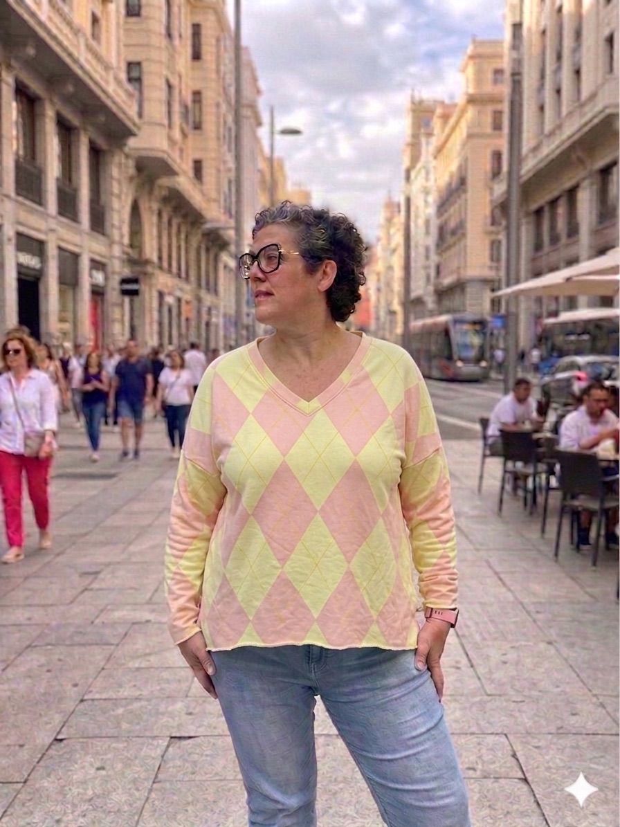 Camiseta Rombos Salmon