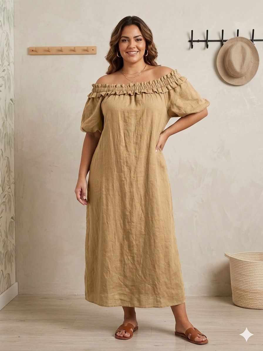 Vestido Begoña en Beis
