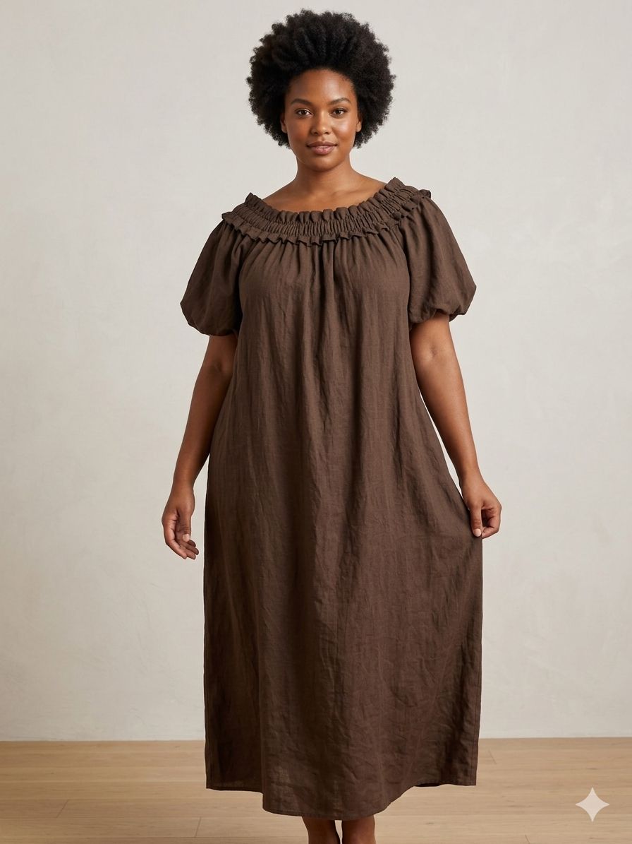 Vestido Begoña en chocolate
