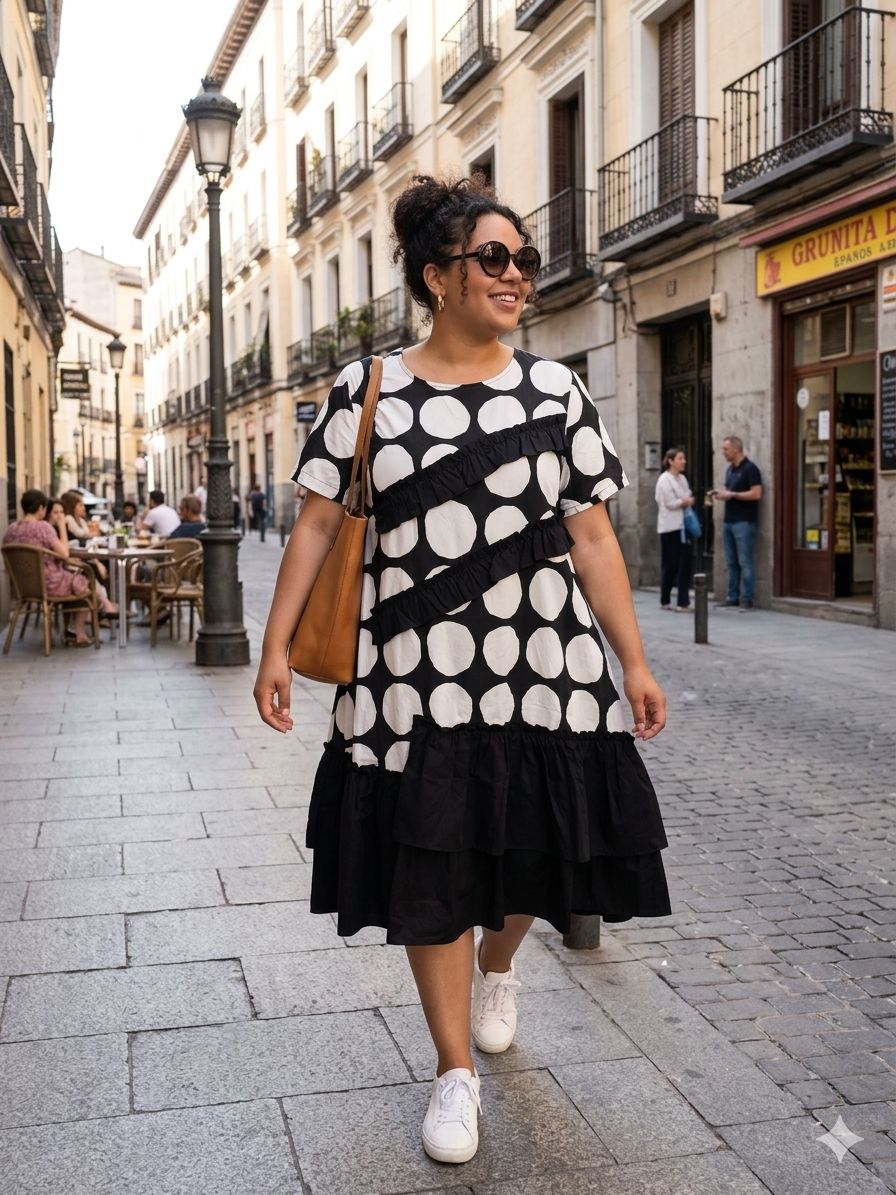 Vestido Blanco de lunares